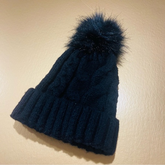 WEST LOOP Black Pom Beanie Hat Ladies One Size - Picture 4 of 4